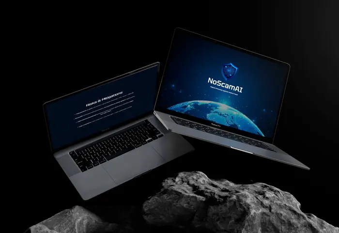 NoScamAI — слайды презентации на ноутбуках